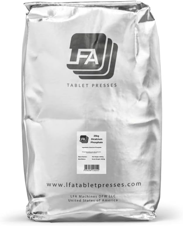 25 kg DCPD Powder for Tablet & Capsule Production - Food Grade Anti-Caking Agent & Supplement Filler - LFA Tablet Presses