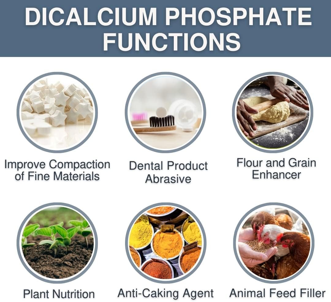 25 kg DCPD Powder for Tablet & Capsule Production - Food Grade Anti-Caking Agent & Supplement Filler - LFA Tablet Presses