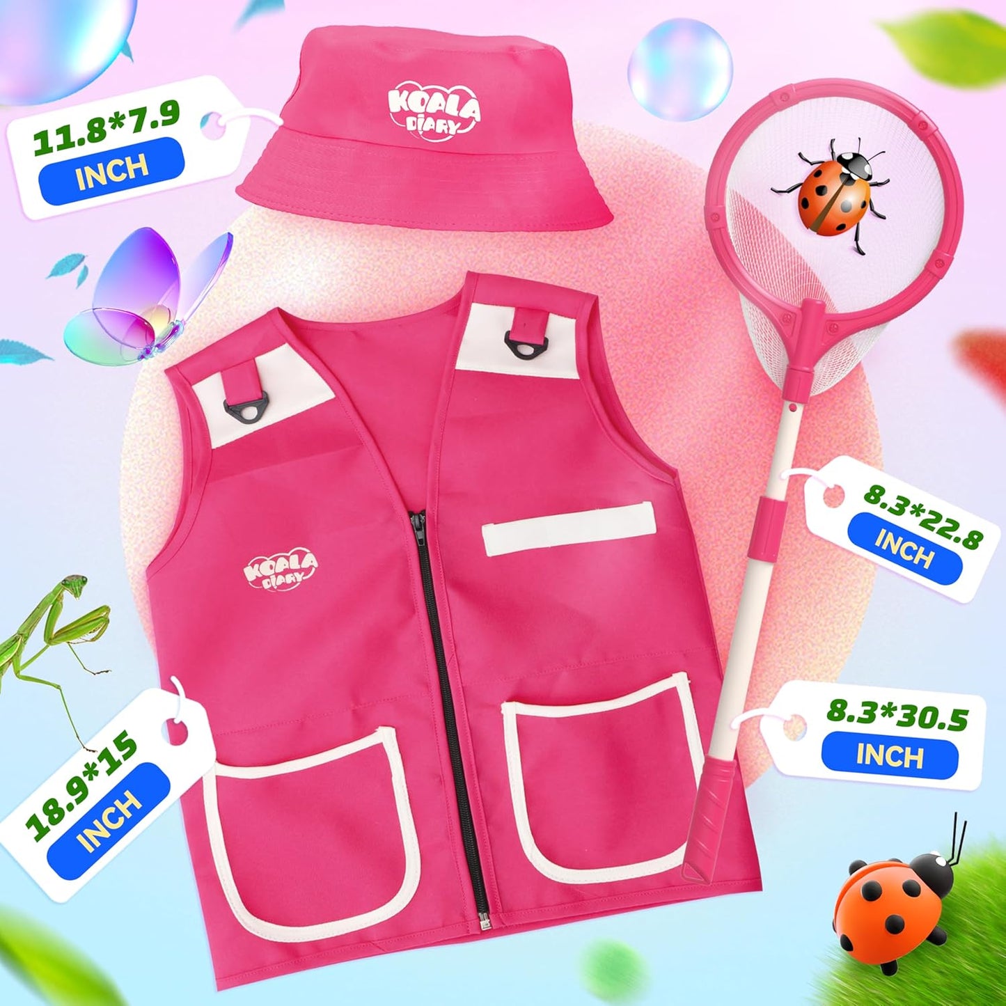 25 Piece Bug Catcher and Explorer Kit for Kids - Outdoor Adventure Toys for Girls Ages 3 and Up