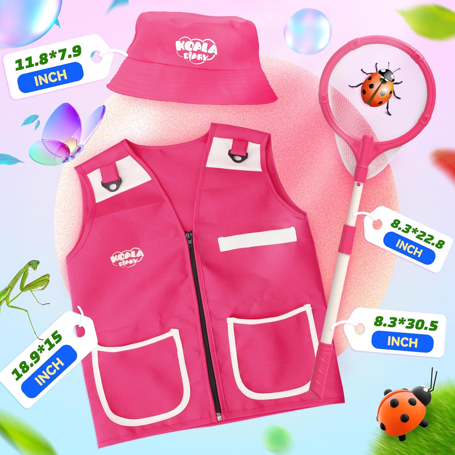 25 Piece Bug Catcher and Explorer Kit for Kids - Outdoor Adventure Toys for Girls Ages 3 and Up