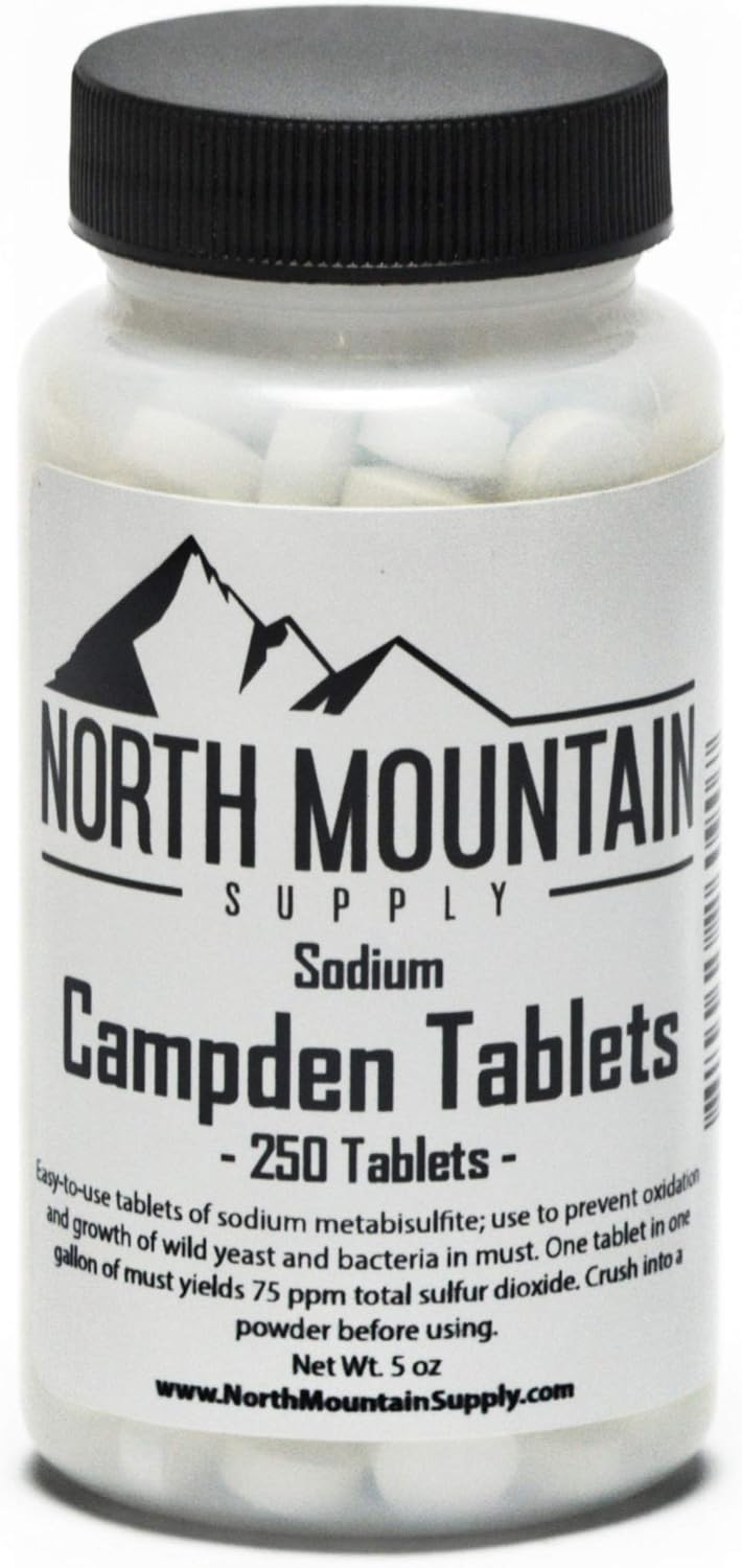 250 Campden Tablets - North Mountain Supply Sodium Metabisulfite in 5 Ounce Jar