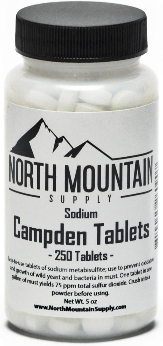 250 Campden Tablets - North Mountain Supply Sodium Metabisulfite in 5 Ounce Jar