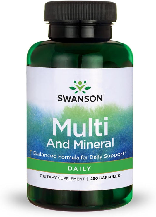 250 Capsules Swanson Men's Women's Multivitamin Multimineral Health Supplement