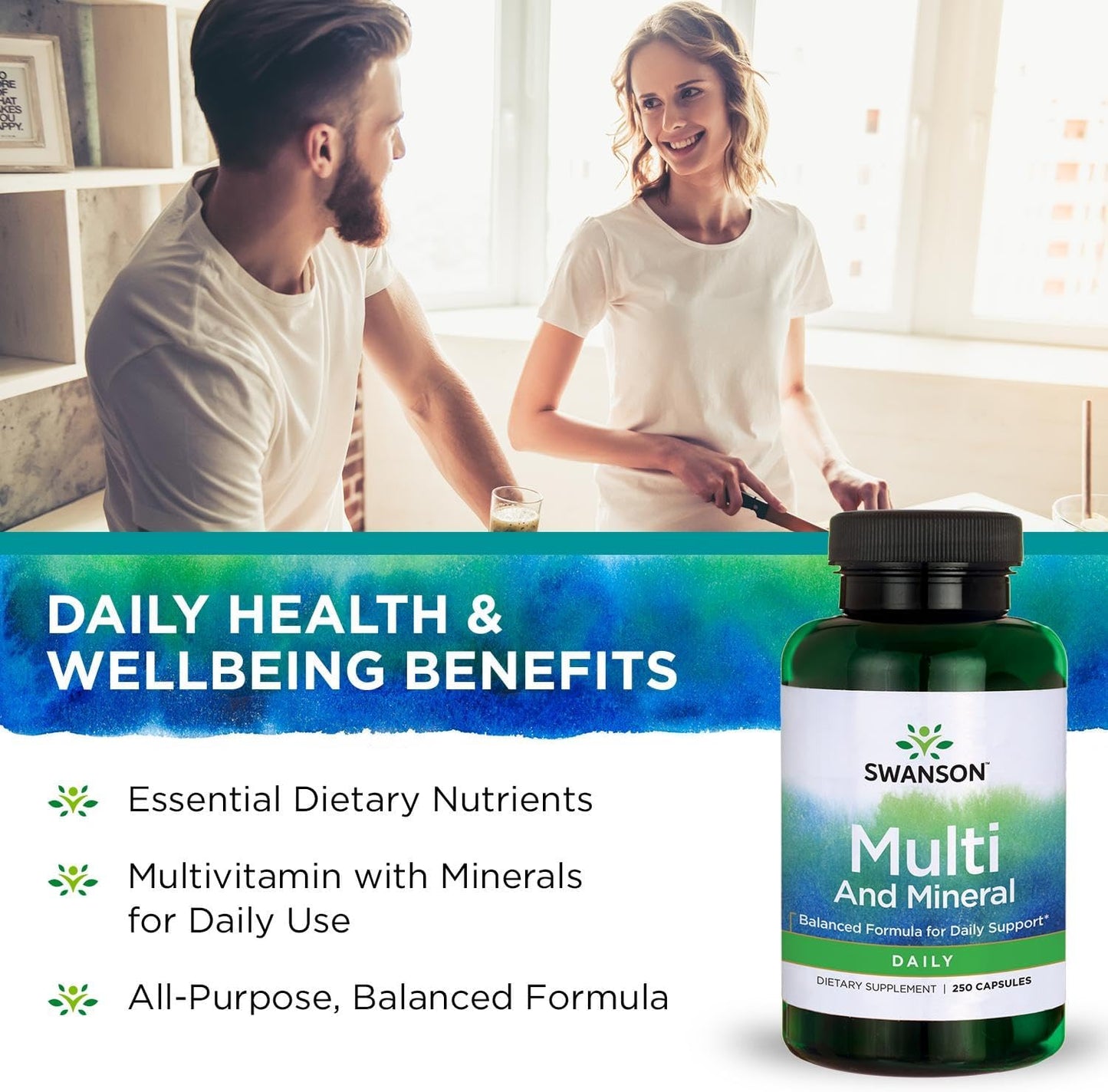 250 Capsules Swanson Men's Women's Multivitamin Multimineral Health Supplement
