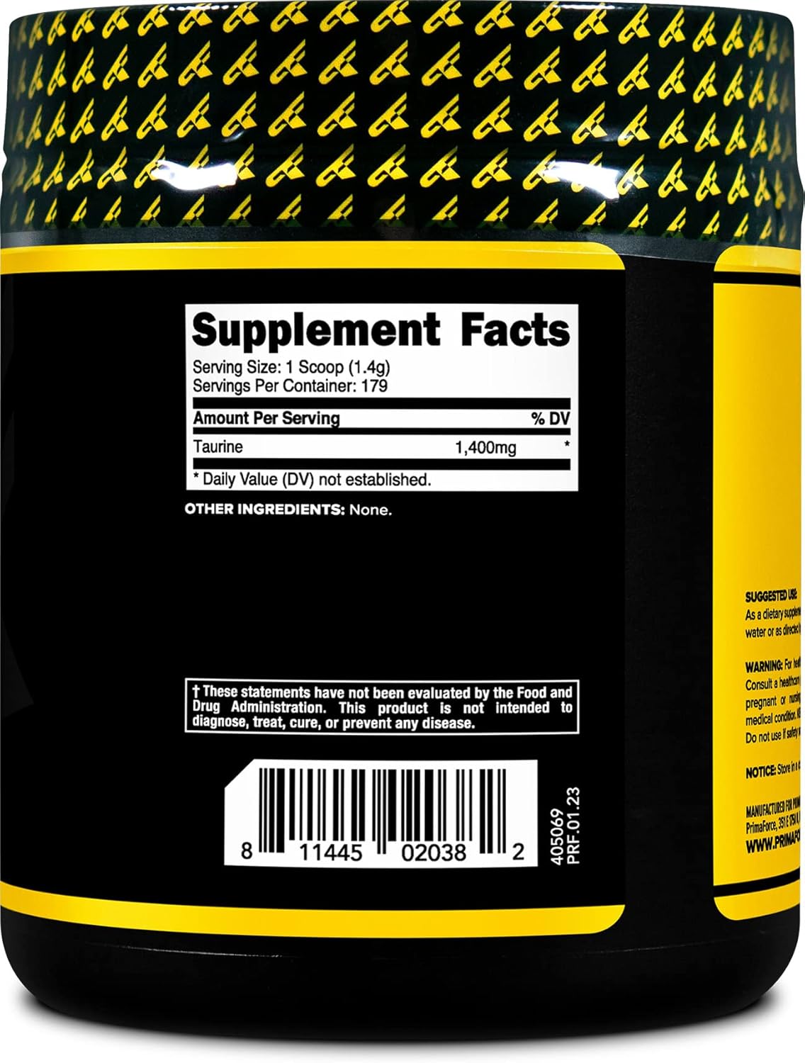250 Grams PrimaForce Taurine Powder - Non-GMO & Gluten-Free Dietary Supplement