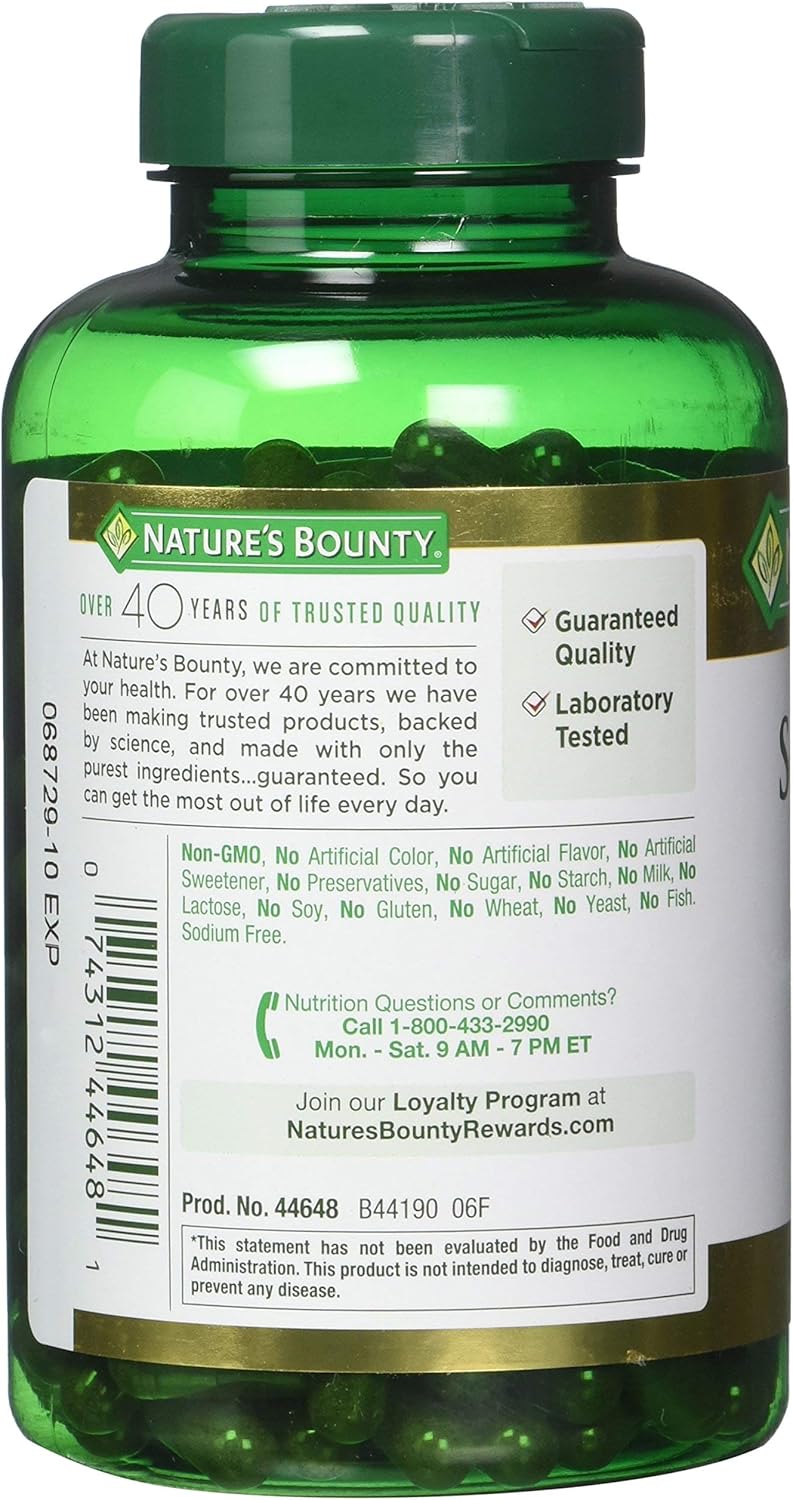 250 Nature's Bounty Saw Palmetto 450 mg Capsules for Prostate Health