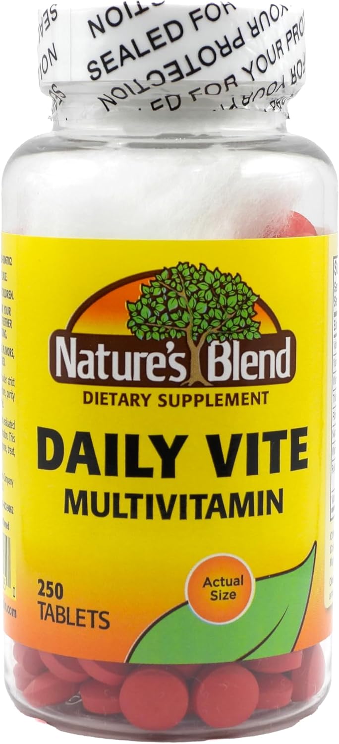 250 Tablets of Nature's Blend Daily Multivitamin Supplement for Overall Health and Wellness