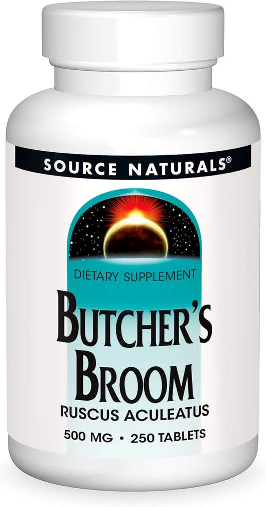 250 Tablets of Source Naturals Butcher's Broom (Ruscus Aculeatus) Dietary Supplement