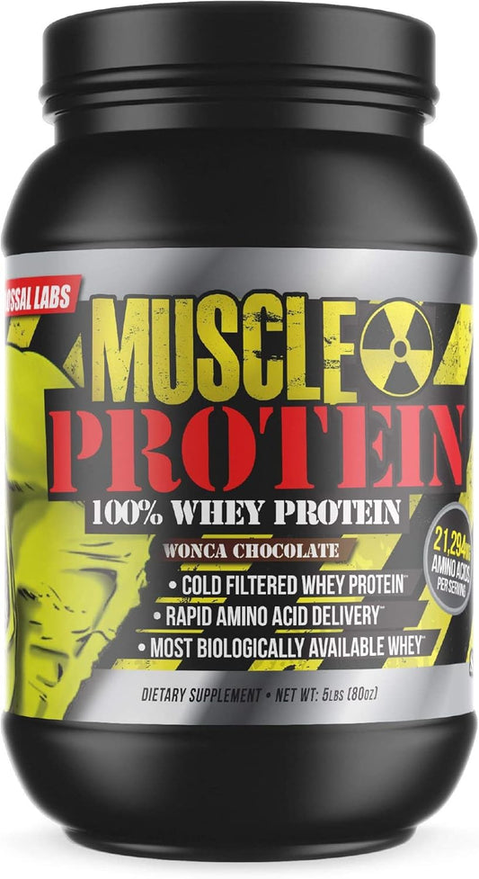 25,000mg Amino Acids Chocolate Whey Protein Powder - 5 lbs - Colossal Labs