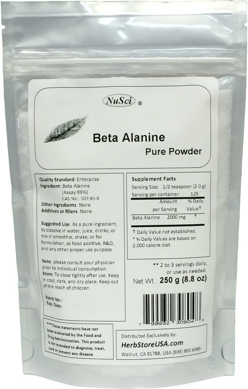 2500g NuSci Pure Beta Alanine Powder for Endurance Boost