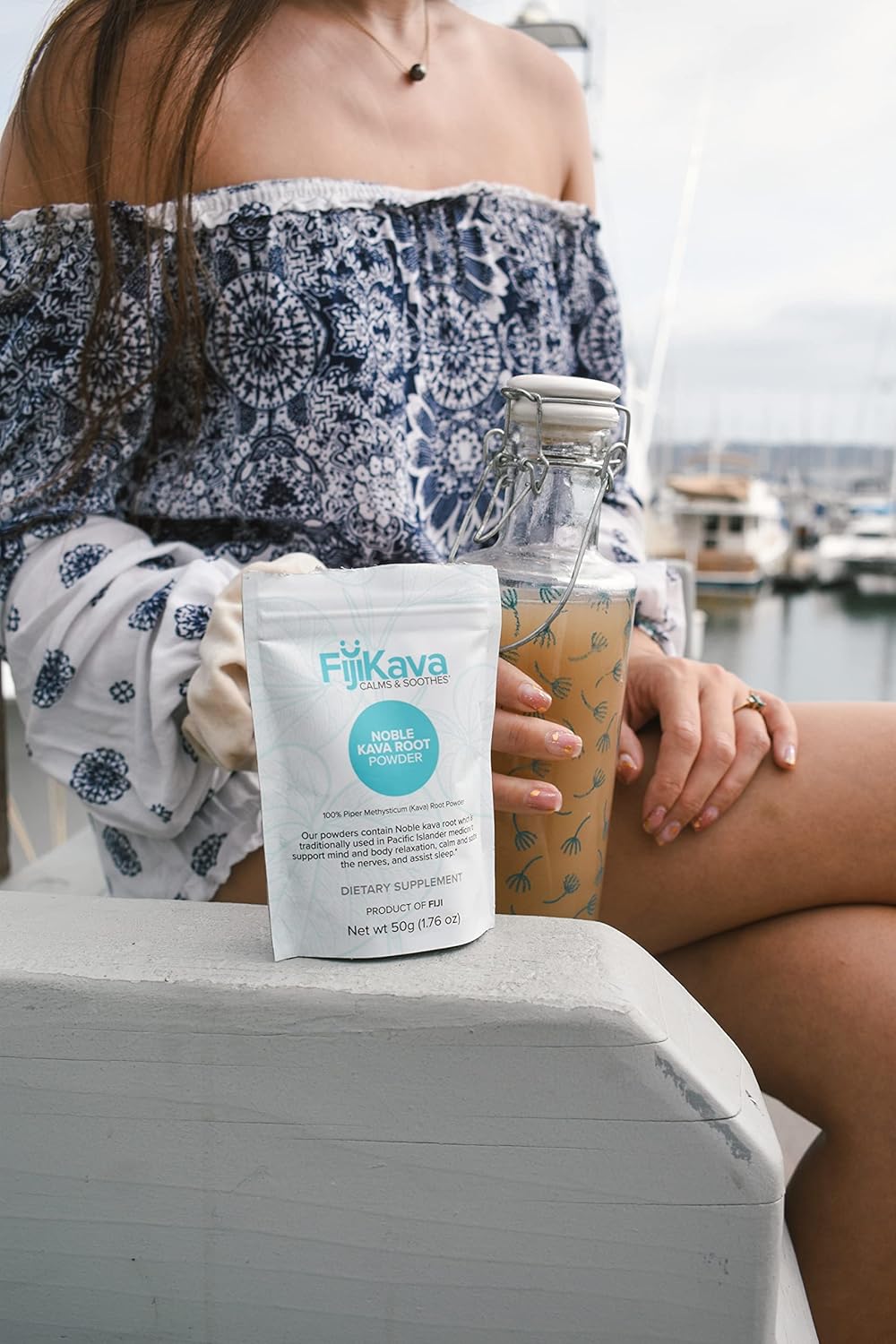 250g FijiKava Instant Kava Powder with High Kavalactone Content for Natural Relaxation, Stress Relief, and Sleep Support