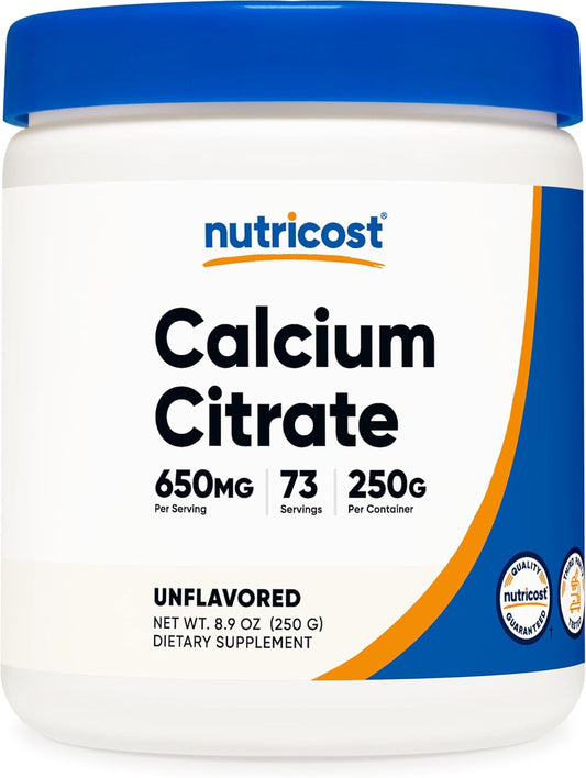 250g Nutricost Calcium Citrate Powder - Unflavored Supplement