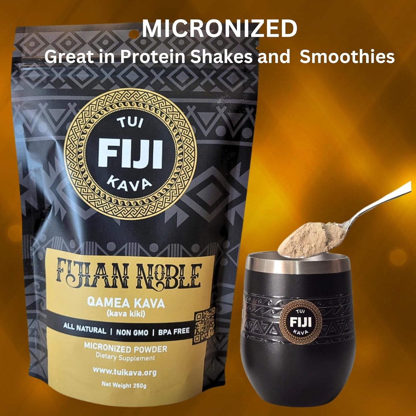 250g Premium Micronized Noble Fijian Kava - Individual Size for Morning/Daytime Use - Enhance Focus, Mood, and Sleep - Stress Relief - No Straining