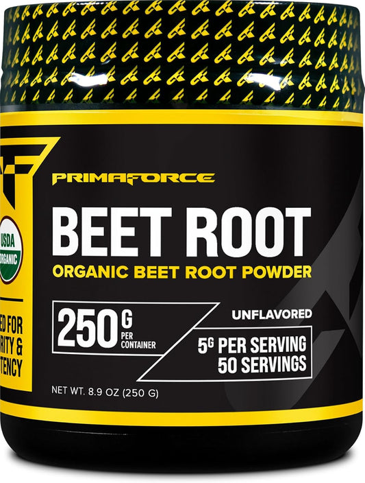 250g Primaforce Organic Beet Root Powder - Unflavored, Rich in Antioxidants and Nutrients