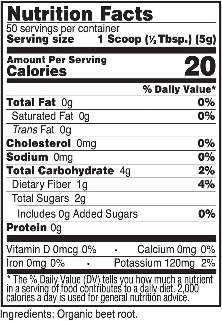 250g Primaforce Organic Beet Root Powder - Unflavored, Rich in Antioxidants and Nutrients
