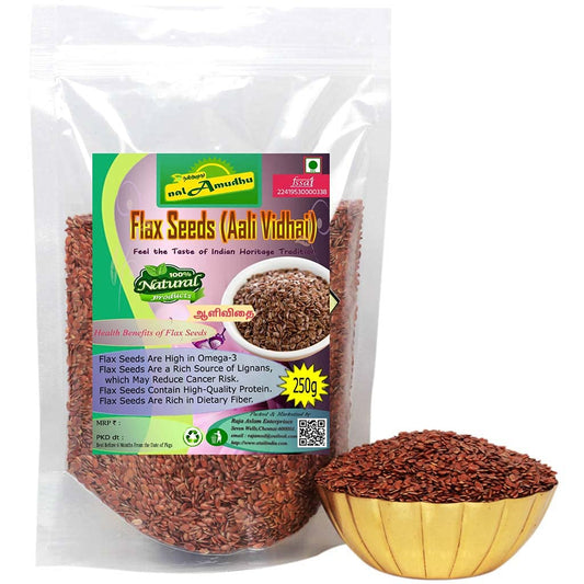 250g Raw Unroasted Brown Flax Seeds - High Nutritional Value