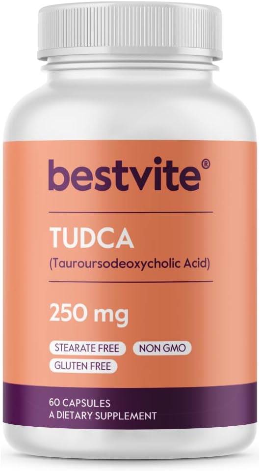 250mg TUDCA Capsules - 60 Count - No Stearates - Gluten Free - Non GMO - Bestvite Quality