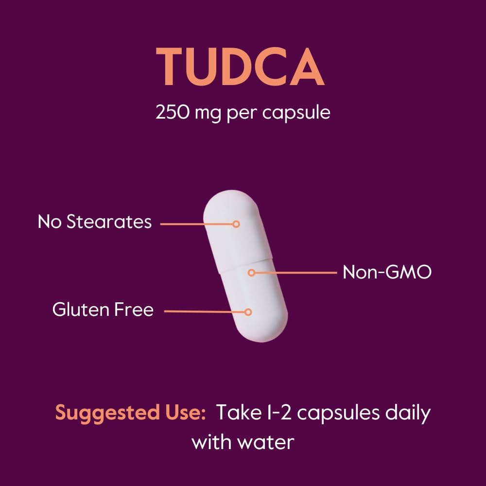 250mg TUDCA Capsules - 60 Count - No Stearates - Gluten Free - Non GMO - Bestvite Quality