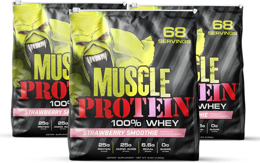 25g Pure Strawberry Whey Protein Powder - Colossal Labs 15 lbs - Cold Filtered, High BCAAs - Pack of 1
