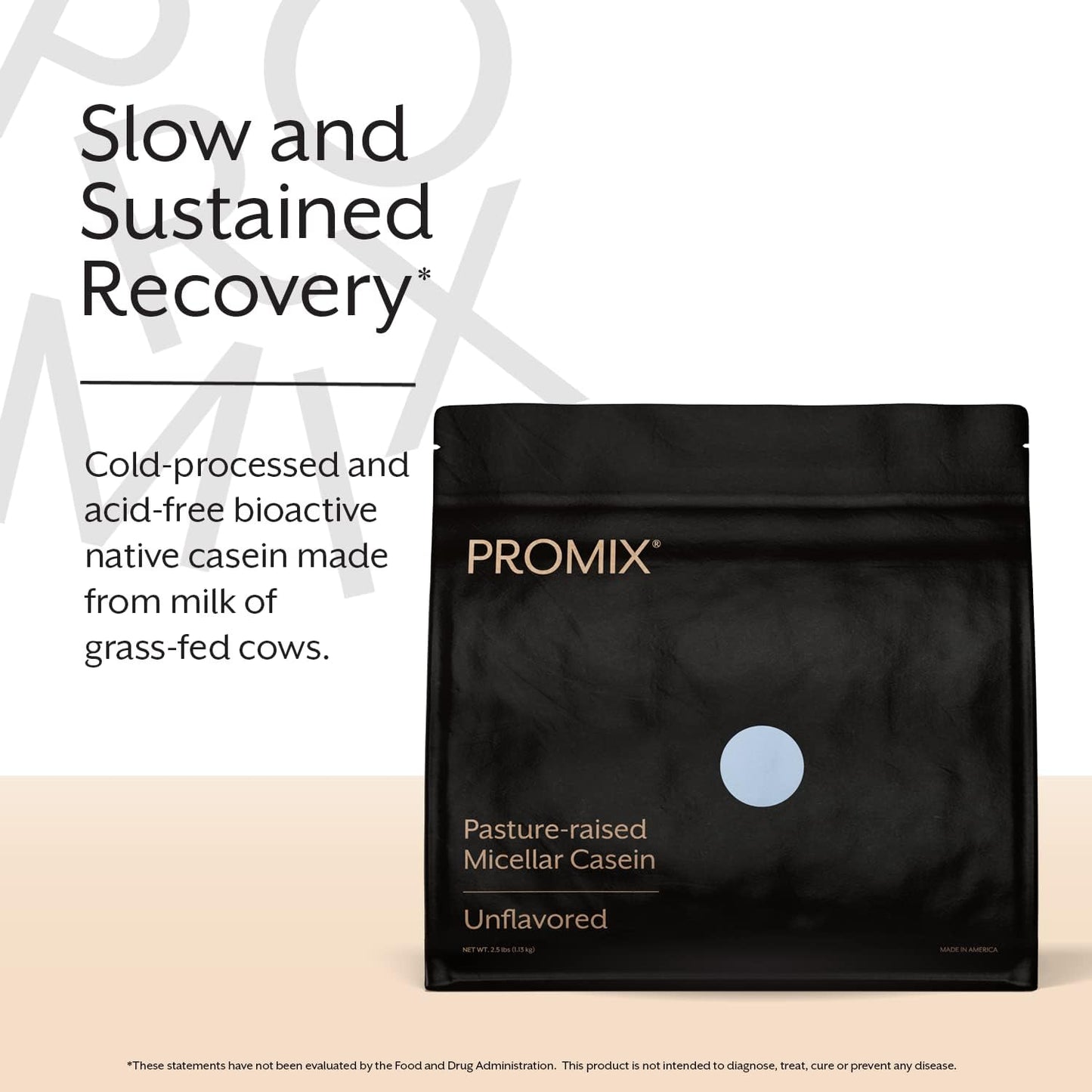 2.5lb Bulk Unflavored Casein Protein Powder - Grass-Fed & All Natural - Slow Recovery Post Workout - Gluten-Free - Ideal for Shakes, Smoothies, Baking