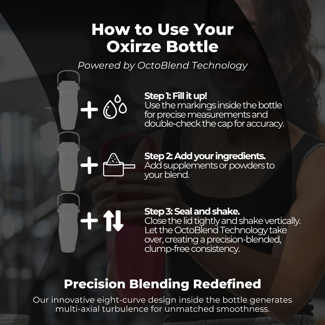 26oz Double Wall Stainless Steel Shaker Bottle - Ideal for Protein Shakes, Smoothies, Cocktails - Leak-Proof, Copper-Insulated, BPA-Free - No Mixing Tools Needed