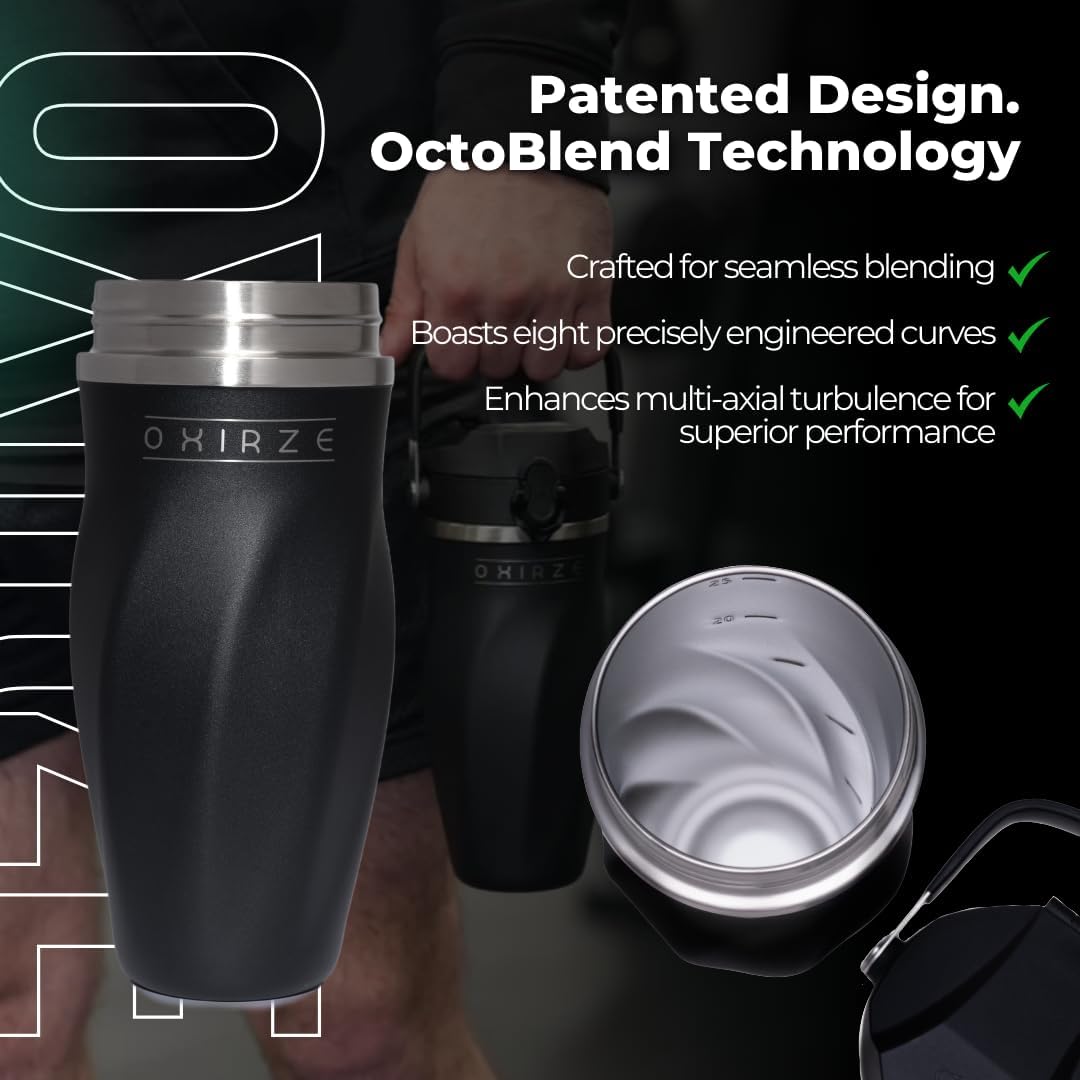 26oz Double Wall Stainless Steel Shaker Bottle - Ideal for Protein Shakes, Smoothies, Cocktails - Leak-Proof, Copper-Insulated, BPA-Free - No Mixing Tools Needed