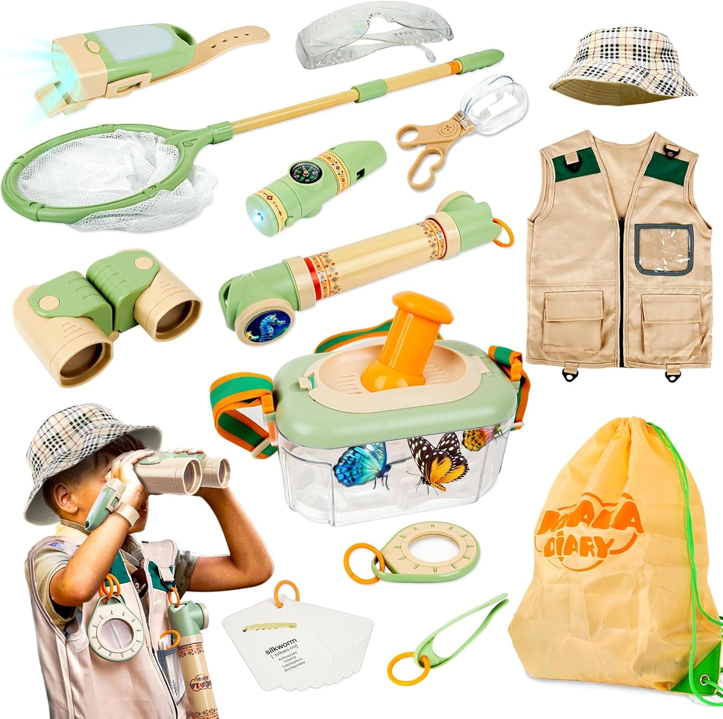 27-Piece SMILESSKIDDO Outdoor Explorer & Bug Catching Kit for Kids 3+ - Nature Exploration Toys for Camping Adventure