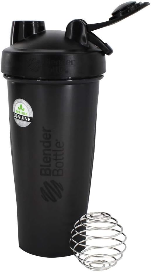 28-Ounce Black BlenderBottle Classic Shaker Bottle for Protein Shakes and Pre Workout