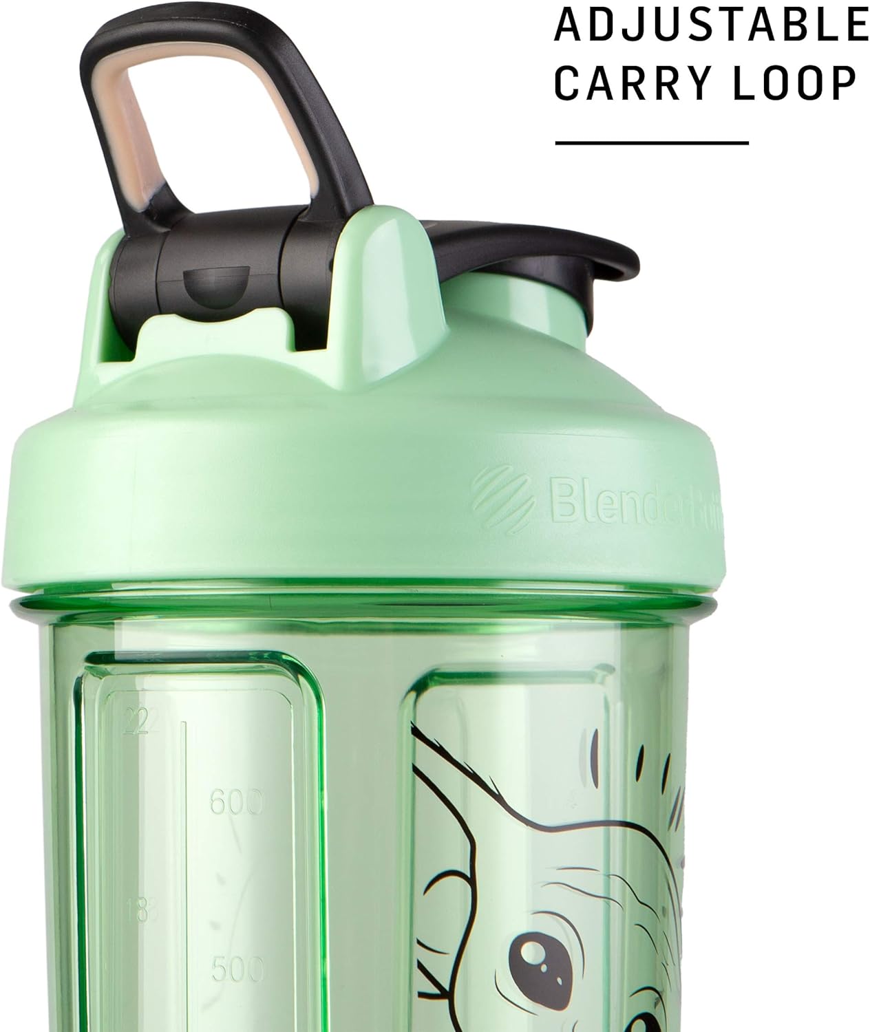 28-Ounce BlenderBottle Star Wars Shaker Bottle Pro Series for Protein Shakes & Pre Workout - Mandalorian & Child Design - Single Pack