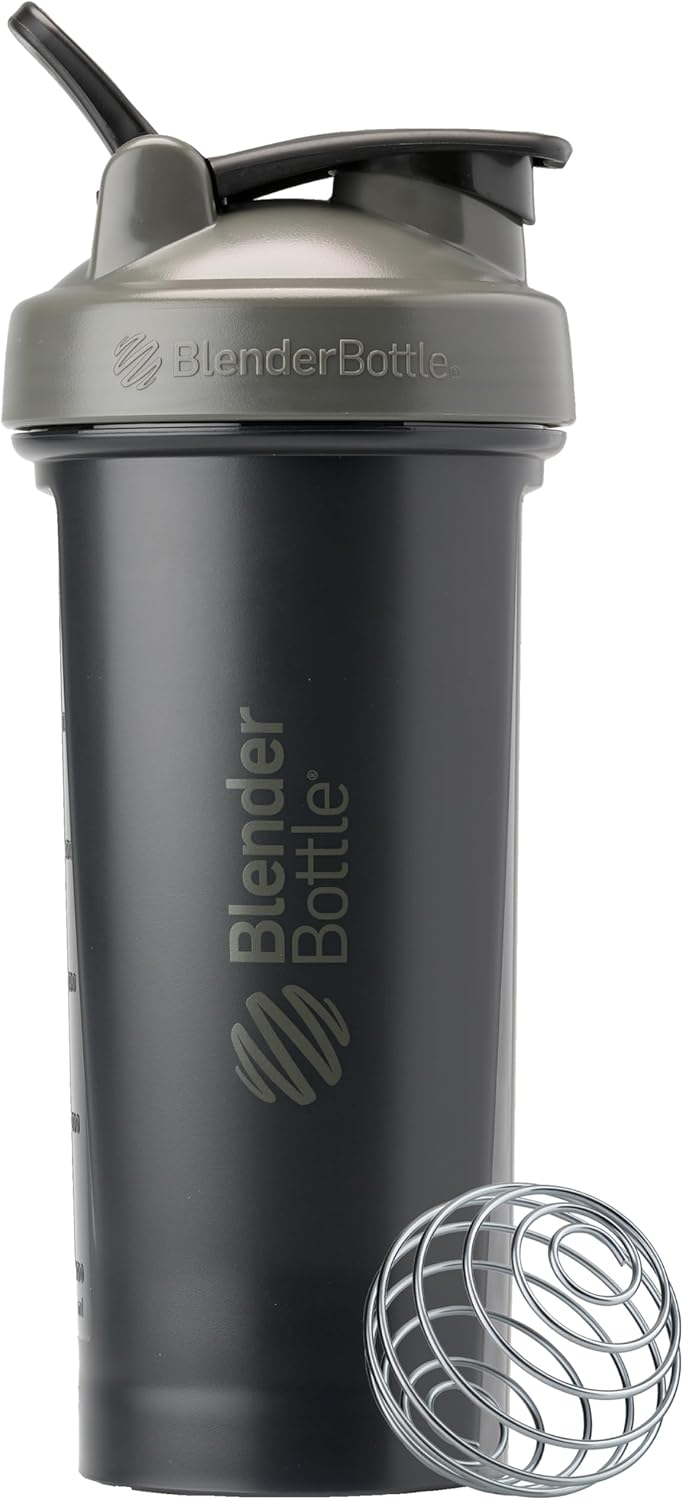 28-Ounce Grey/Black BlenderBottle Classic V2 Shaker Bottle for Protein Shakes and Pre Workout