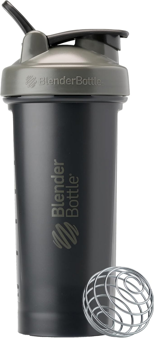 28-Ounce Grey/Black BlenderBottle Classic V2 Shaker Bottle for Protein Shakes and Pre Workout