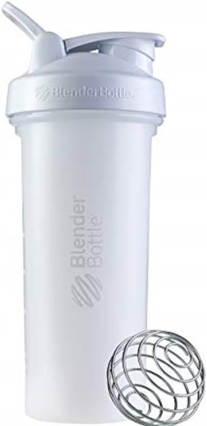 28-Ounce White BlenderBottle Classic V2 Shaker Bottle for Protein Shakes and Pre Workout