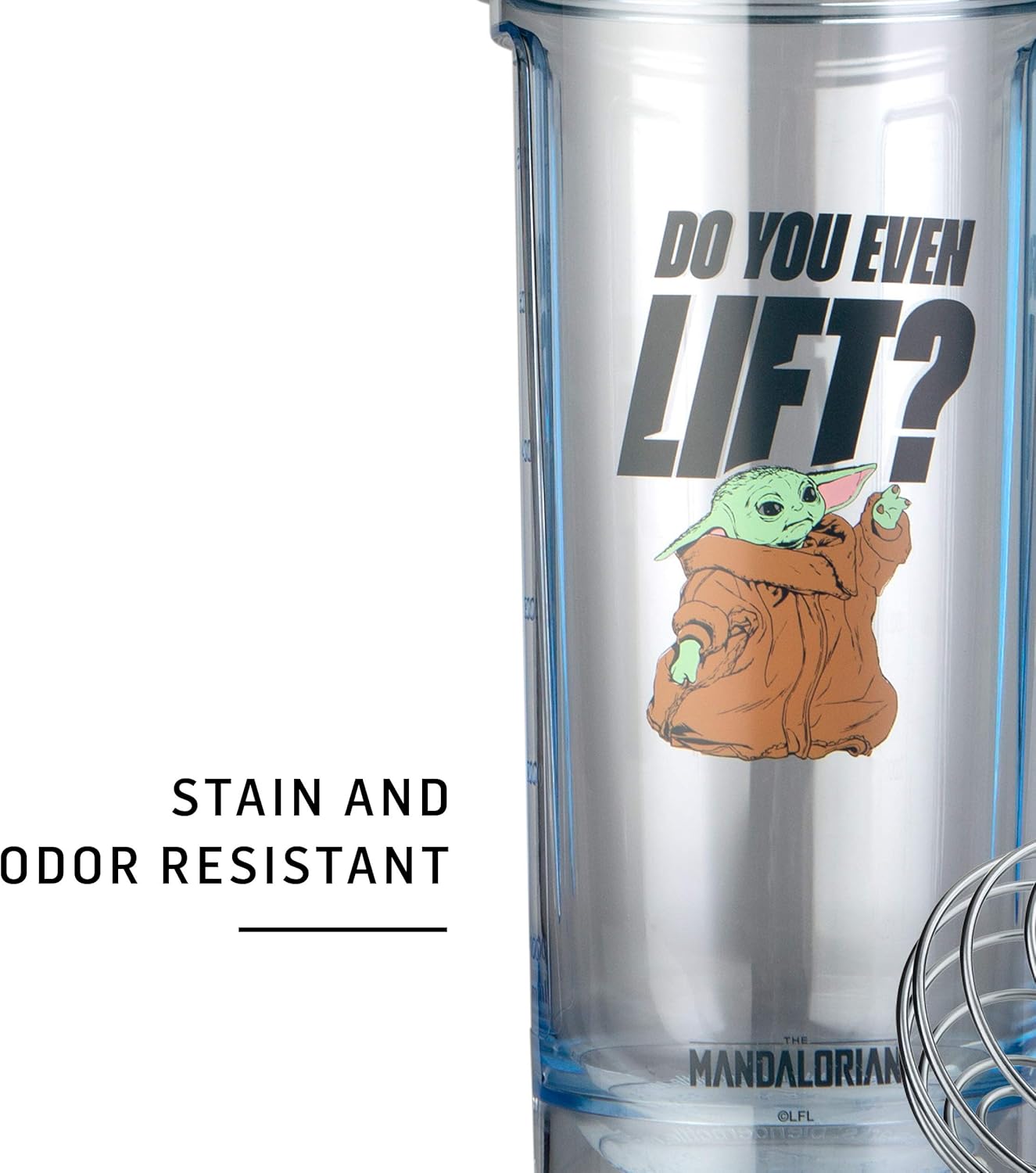 28 oz BlenderBottle Star Wars Shaker Bottle Pro Series - Ideal for Protein Shakes and Pre Workout - Mandalorian Theme