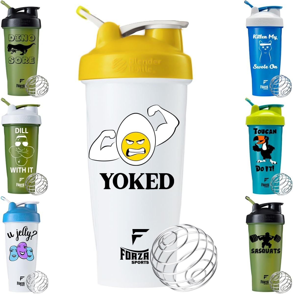 28 oz. Classic Forza Sports Blender Bottle with Loop Top: Perfect for Mixing Protein Shakes and Smoothies