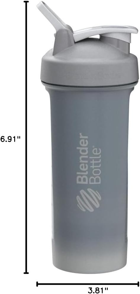28oz BlenderBottle Classic V2 Shaker Bottle in Pebble Grey for Protein Shakes and Pre Workout