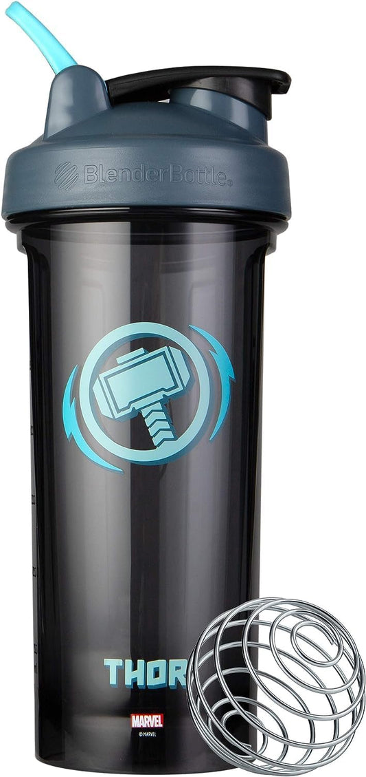 28oz BlenderBottle Marvel Shaker Bottle Pro Series - Thor Hammer Design - Ideal for Protein Shakes and Pre Workout - Single Pack