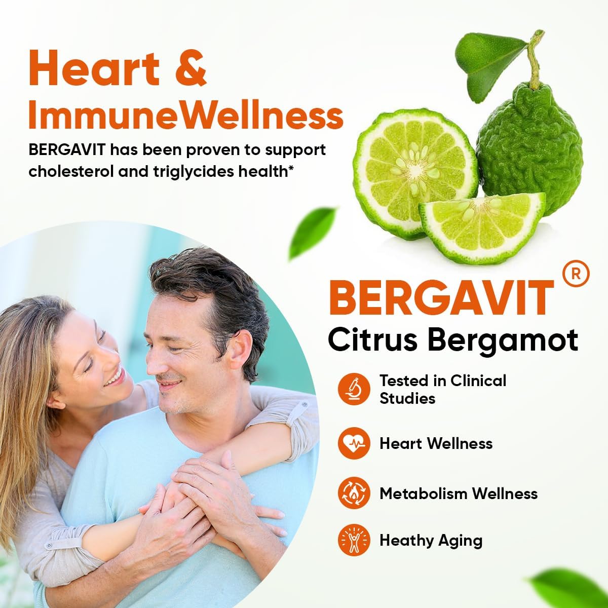 2900mg Citrus Bergamot Gummies for Immune Support & Healthy Aging with Guggul & Pine Bark - Italy Sourced, USA Made - 60 ct.