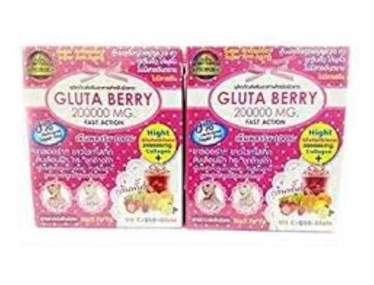 2Box Gluta Berry 200000 mg Drink PUNCH Skin Food - Reduce Freckles & Whiten Skin Fast - 10pcs. Box