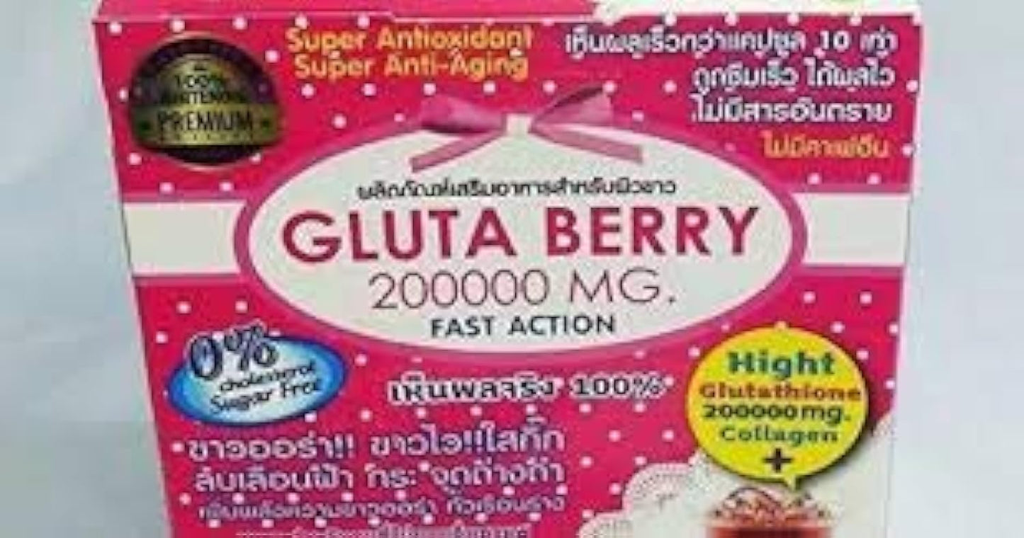 2Box Gluta Berry 200000 mg Drink PUNCH Skin Food - Reduce Freckles & Whiten Skin Fast - 10pcs. Box