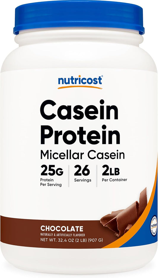 2lb Chocolate Nutricost Casein Protein Powder - Micellar Casein, Gluten Free, Non-GMO Formula