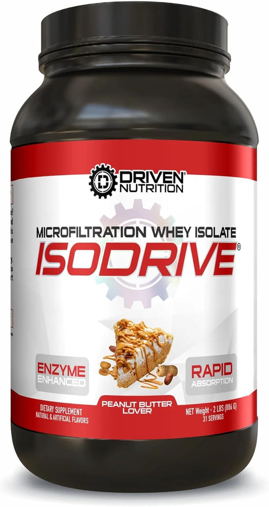 2lb Driven Nutrition ISODRIVE Premium Whey Isolate - Peanut Butter Lover Flavor
