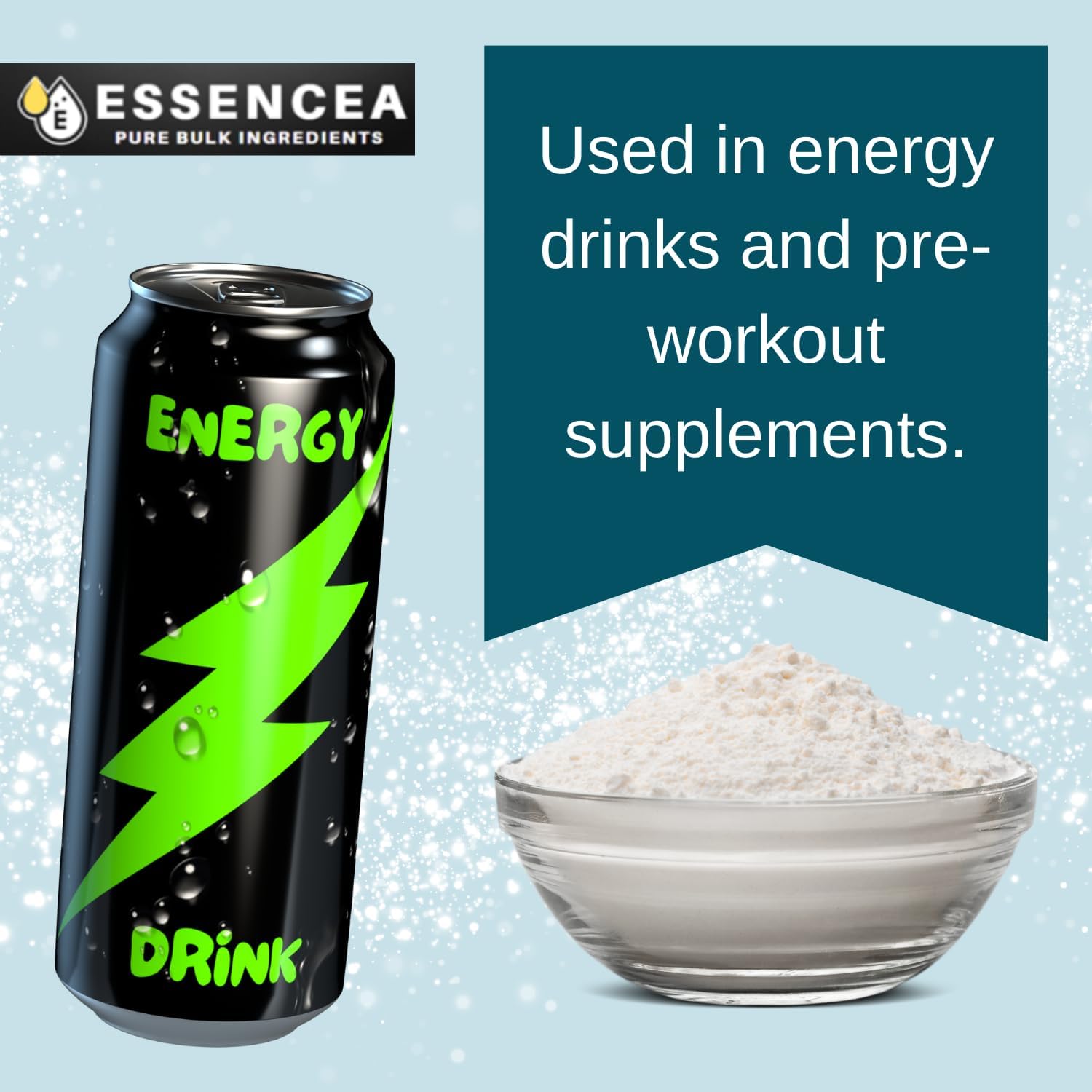 2lb Essencea Taurine Powder - Pure Bulk Ingredients - Premium Quality Supplement - 100% Taurine Powder - 32 Ounces