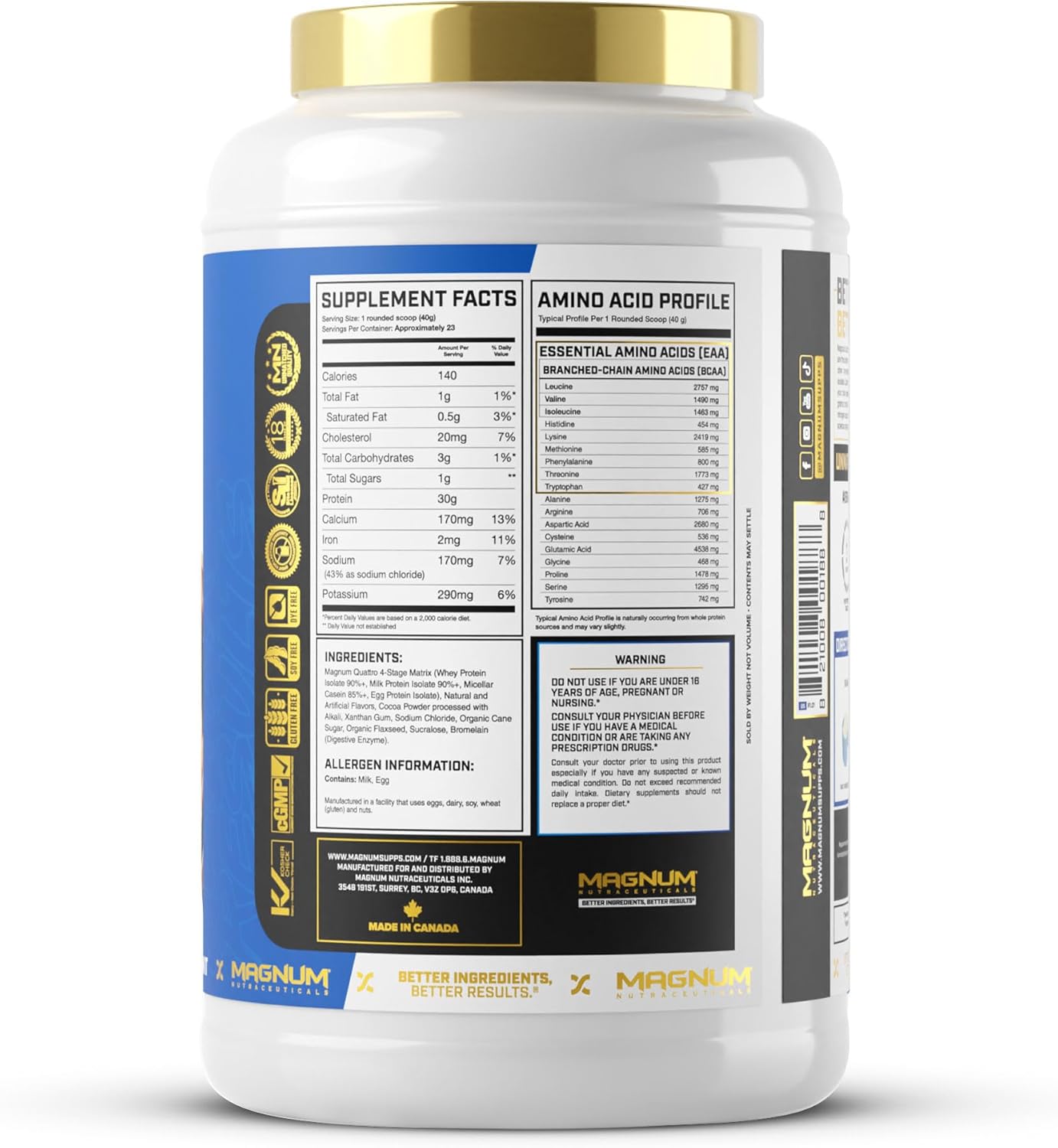 2lb Magnum Nutraceuticals Quattro Chocolate Love Whey Protein Powder - Premium Isolate Blend for Muscle Growth & Recovery
