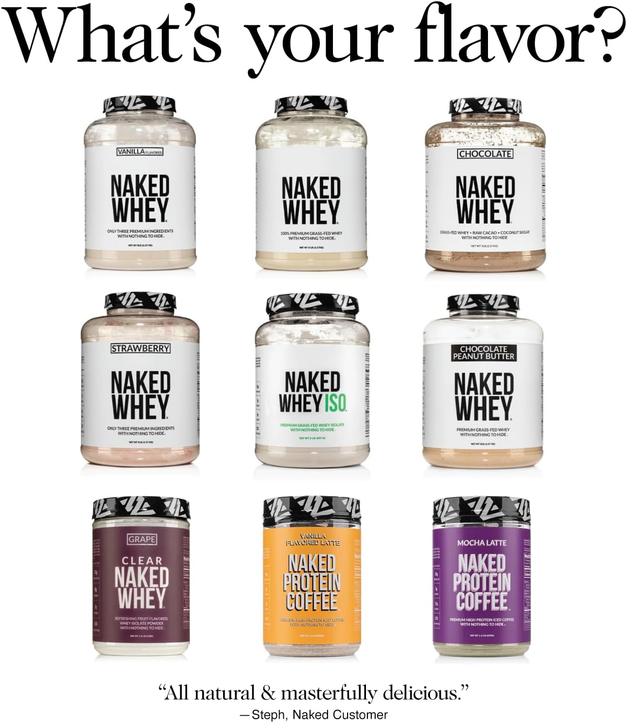 2LB Naked Nutrition Grass-Fed Whey Protein Powder - Pure Unflavored Protein, Non-GMO, Gluten & Soy Free - BoostGo Australia