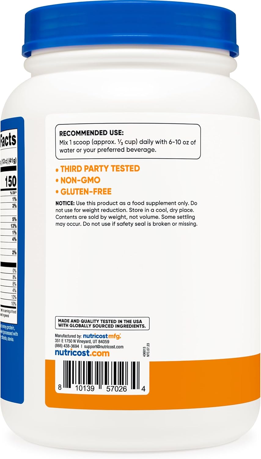 2LB Nutricost Grass-Fed Whey Protein Isolate (Chocolate Peanut Butter) - Non-GMO, Gluten Free, Natural Flavors