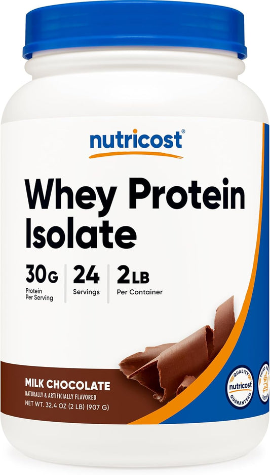 2LB Nutricost Whey Protein Isolate in Milk Chocolate Flavor