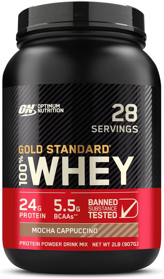 2lb Optimum Nutrition Gold Standard 100% Whey Protein Powder in Mocha Cappuccino Flavor