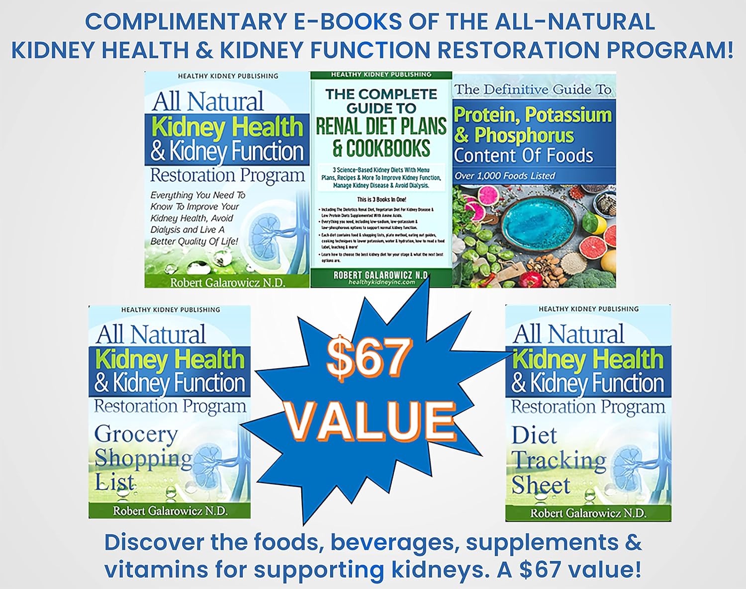 2LB Organic Sodium Bicarbonate & 2.5 LBS Bio Fiber Kidney Cleanse Bundle - Supports Kidney Health, Alkaline Superfoods, Immune Support & Detox