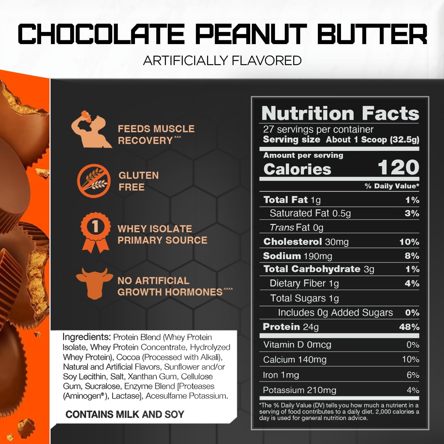 2lb Rival Nutrition Rival Whey Protein Powder - Chocolate Peanut Butter Flavor