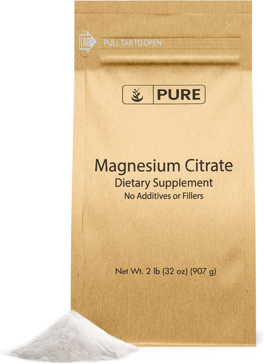 2lb Unflavored Magnesium Citrate Supplement with Pure Original Ingredients, Easily Dissolvable